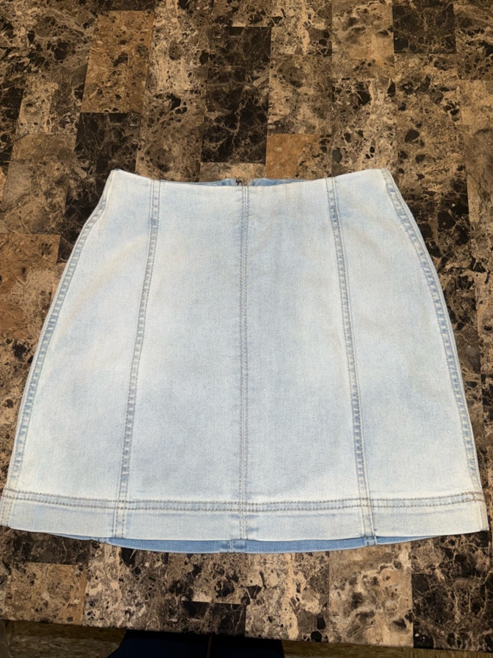 Light Wash Denim Mini Skirt - Classic A-Line